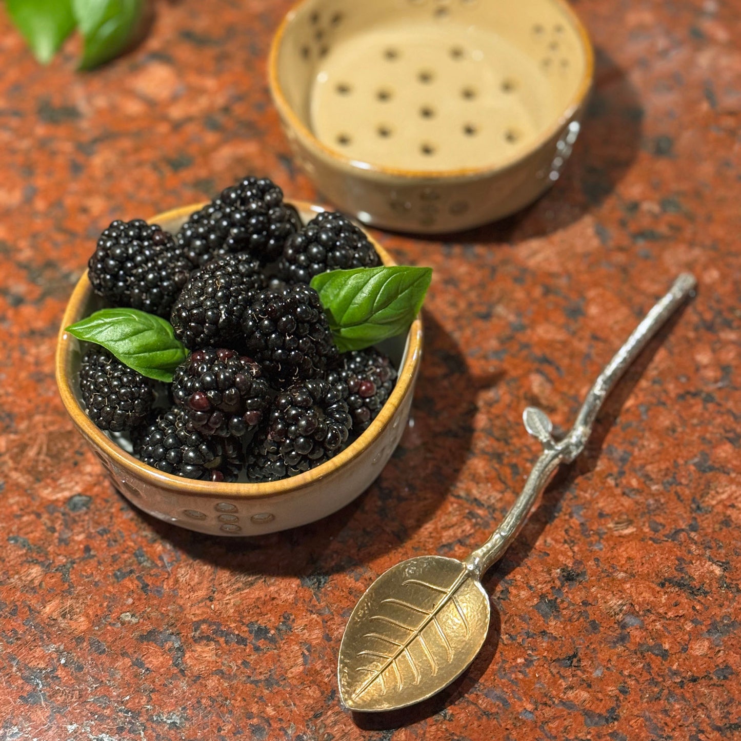Single Serving 4" Stoneware Berry Bowl with Reactive Glaze, Set of 2 in White and Tan