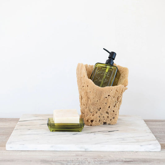 Vintage Style Pressed Glass 16-oz. Soap Dispenser, Olive Green