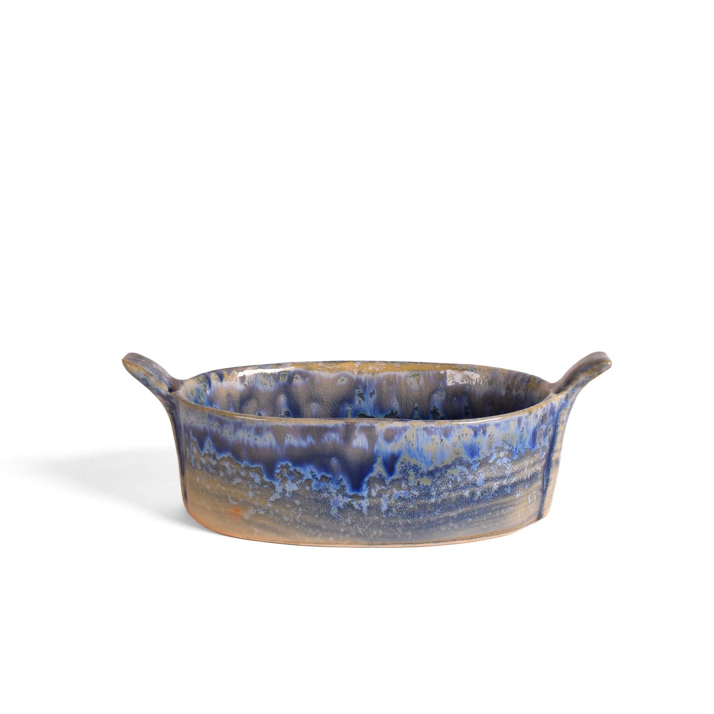 Small Single Serving Mini Baking Dish with Handles, Blue