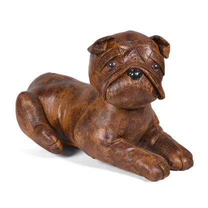Leather-Look Sitting Dog Figurine