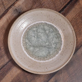 Dock 6 Pottery Large Decorative Plate with Crackled Fused Glass, Speckled White (Style B)