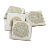 Dock 6 Pottery Crackled Glass Geode Coaster, Set of 4