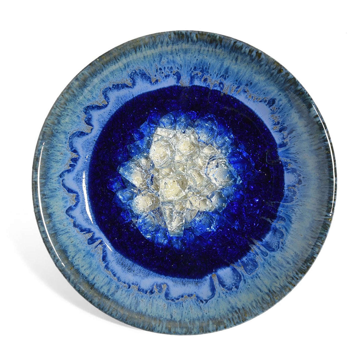 Dock 6 Pottery Small Wasabi/Trinket Dish with Fused Glass