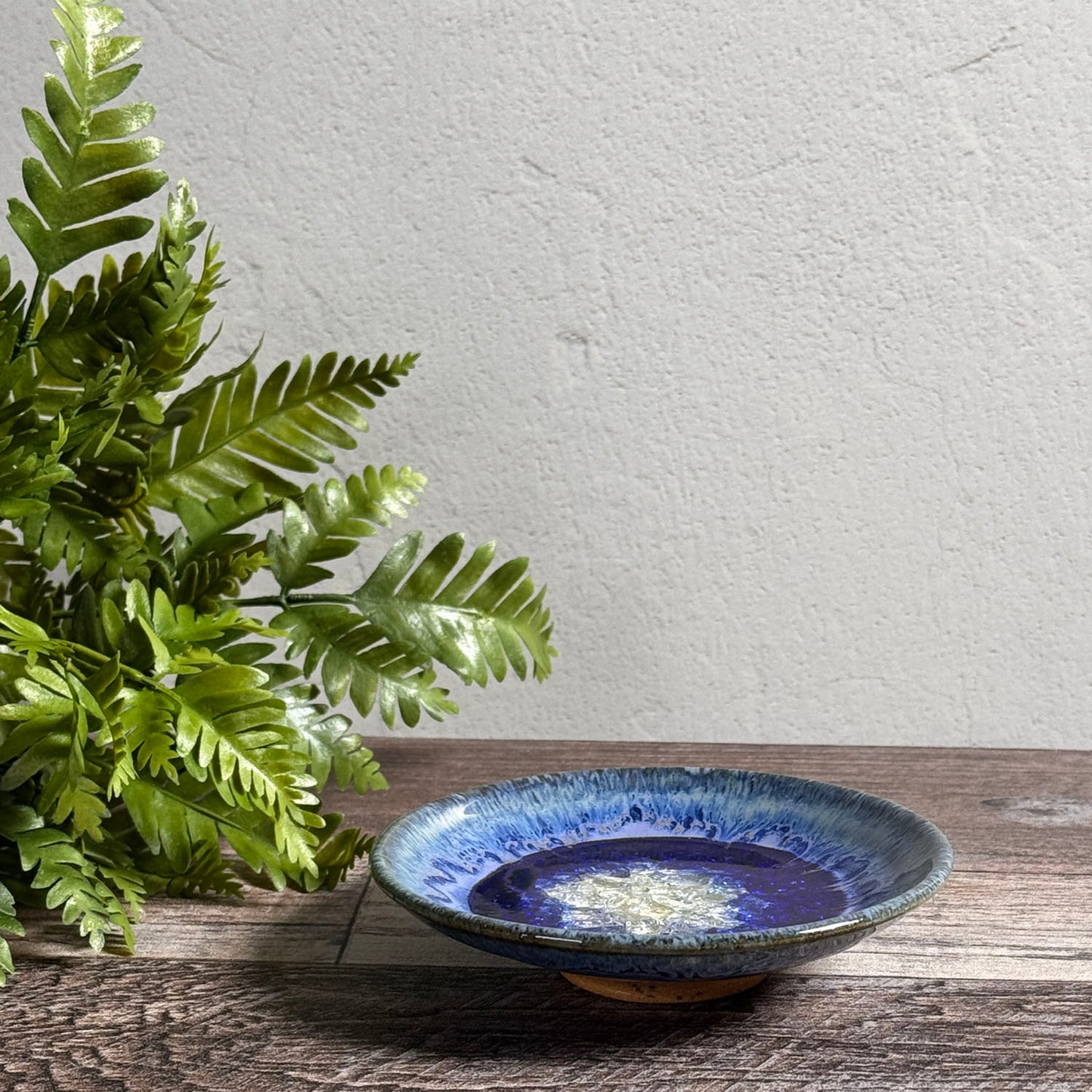 Dock 6 Pottery Small Wasabi/Trinket Dish with Fused Glass