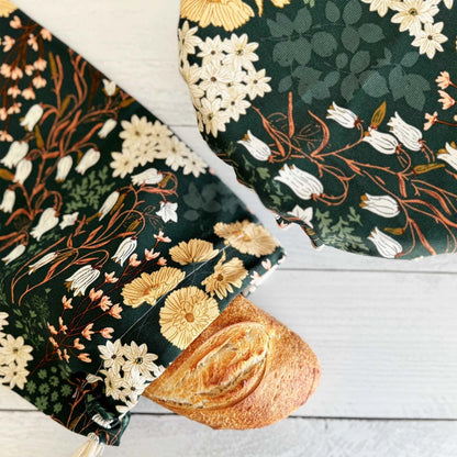 Dot and Army Enchanted Garden Bread Bag and Bowl Cover Set, Made in Georgia