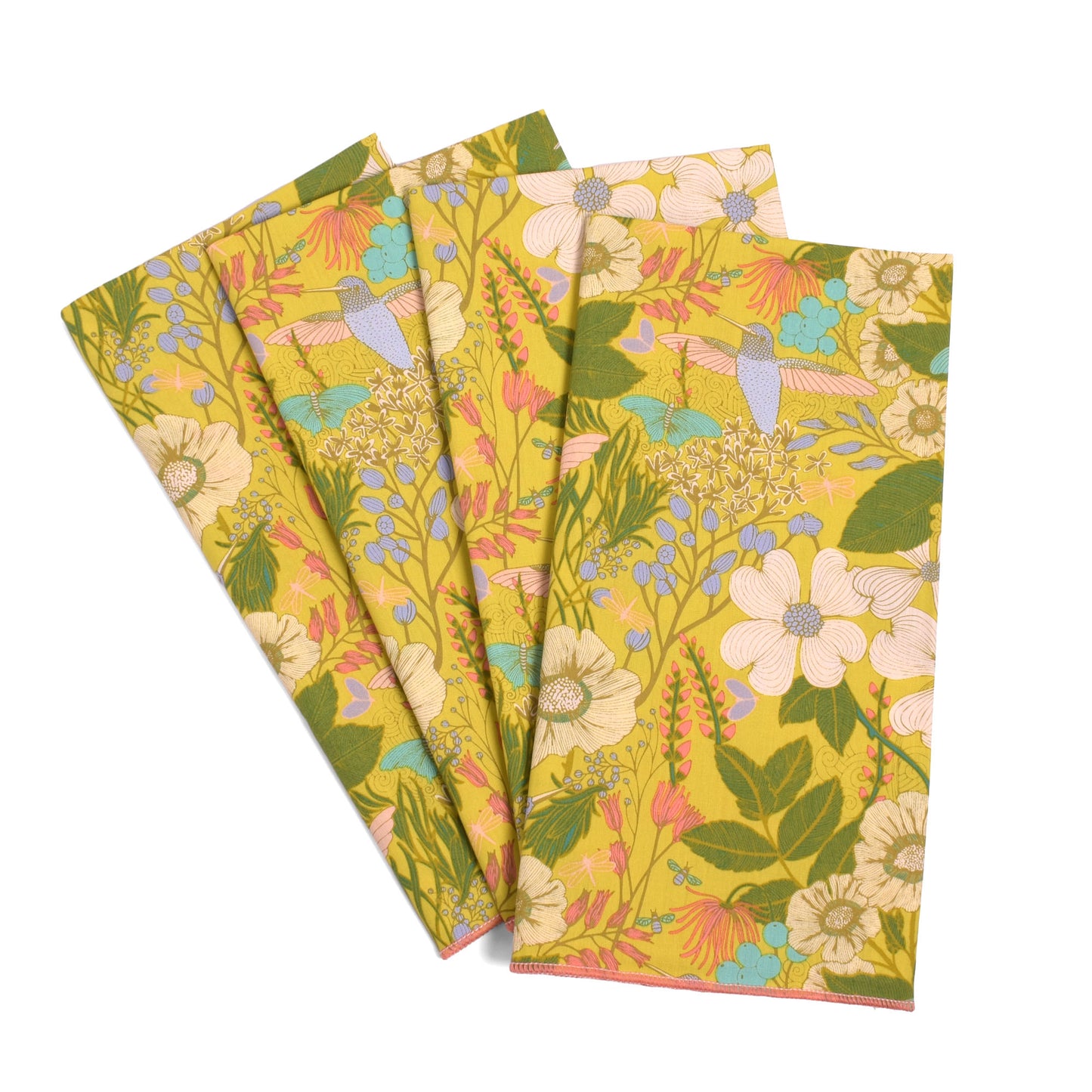 Dot and Army Hummingbird 100% Cotton Dinner Napkin, Set of 4, Made in Georgia