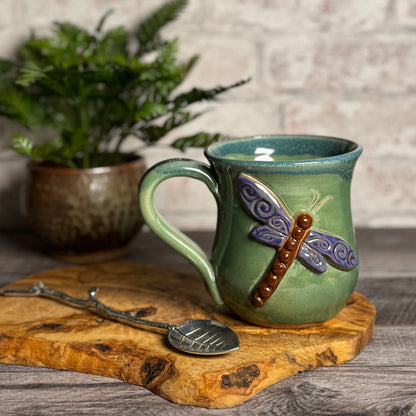 Dragonfly Coffee Tea Mug, Handmade American Pottery