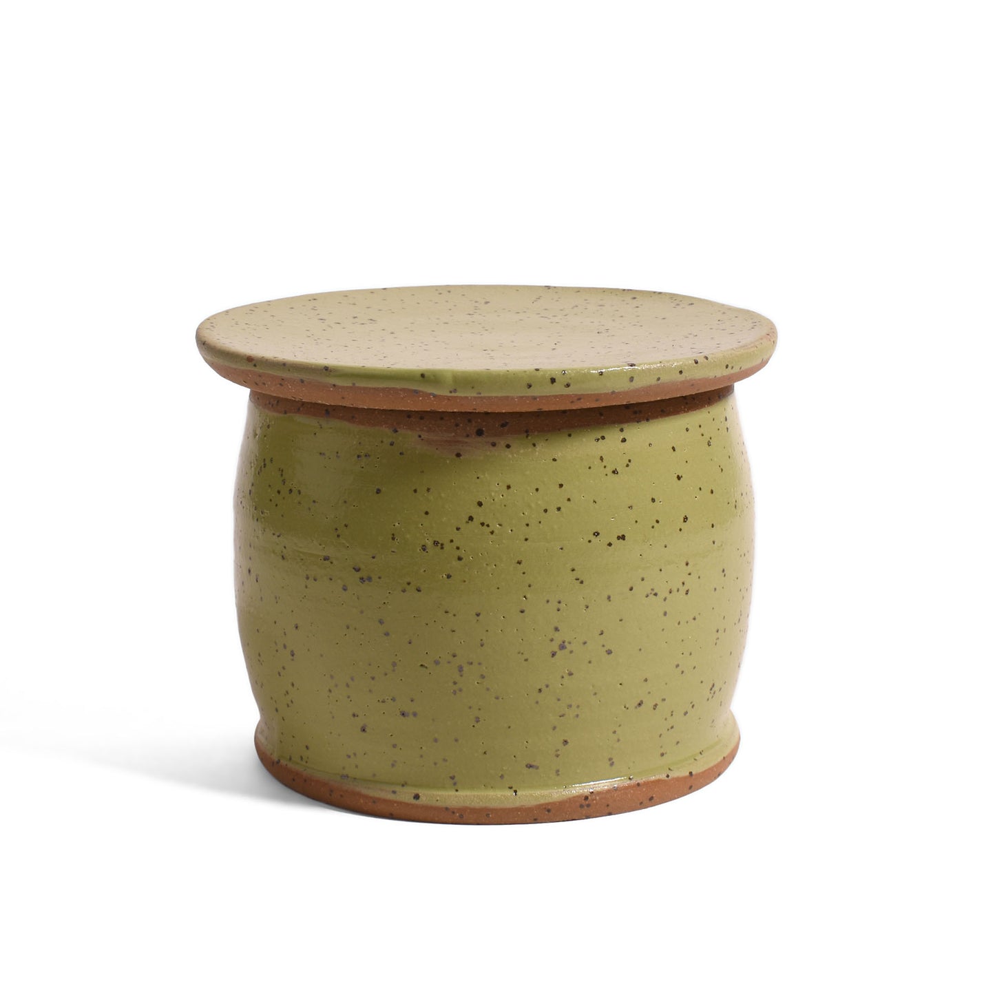 American Handmade Pottery French Butter Keeper Dish, Sage Green (Each One Unique)