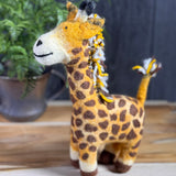 Fair Trade Felted Wool 12" Giraffe Figurine, Handmade in Nepal