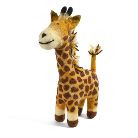 Fair Trade Felted Wool 12" Giraffe Figurine, Handmade in Nepal