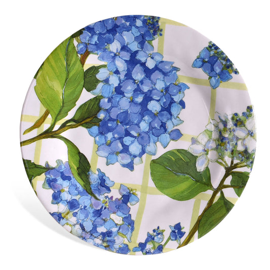 Bamboo Table Hydrangea Lattice 8-1/4" Salad Plates, Set of 4, Made of Eco-Friendly Bamboo Composite