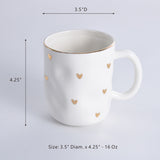 Pampa Bay Heart to Heart 16-oz. Porcelain Mug with Gold Accents, White