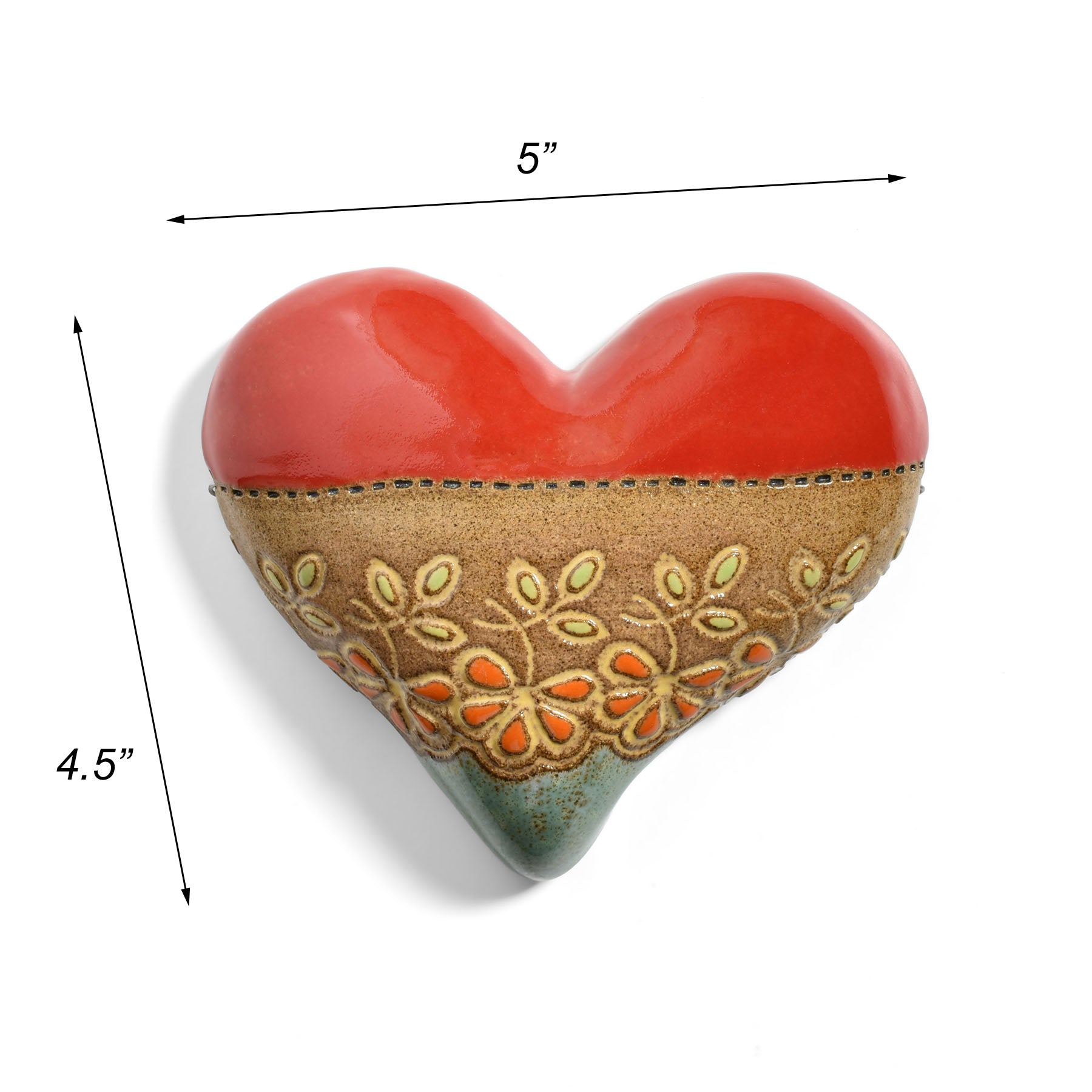 Lydia Small Ceramic Heart Wall Plaque by Laurie Pollpeter Eskenazi