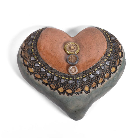 Mae Ceramic Wall Heart by Laurie Pollpeter Eskenazi
