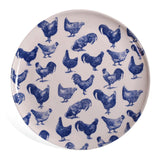 Nori's Wishes Studio Vintage Chickens Dinner Plate, Blue/White