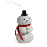 Sea Urchin Snowman Ornament with Red Scarf, Handmade in the USA