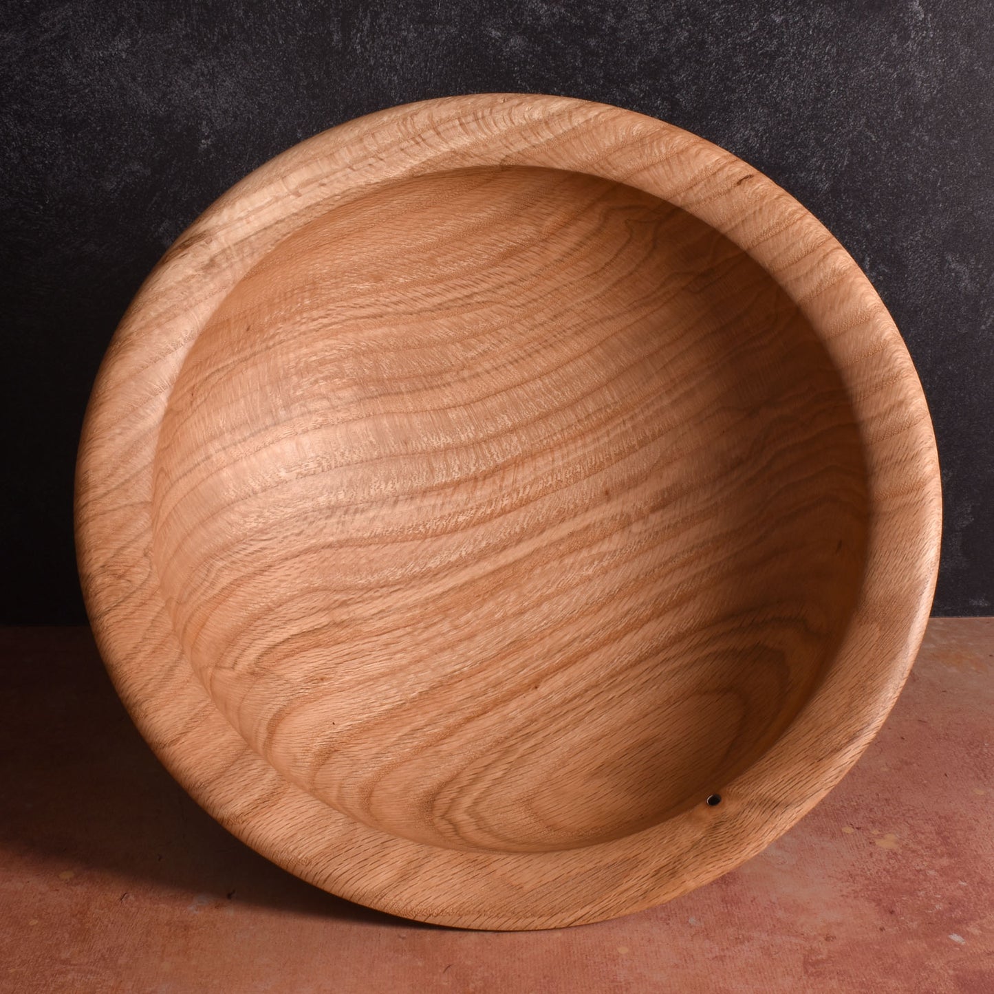 American Handmade 12" Reclaimed Two-Tone Wood Bowl, Oak with Green