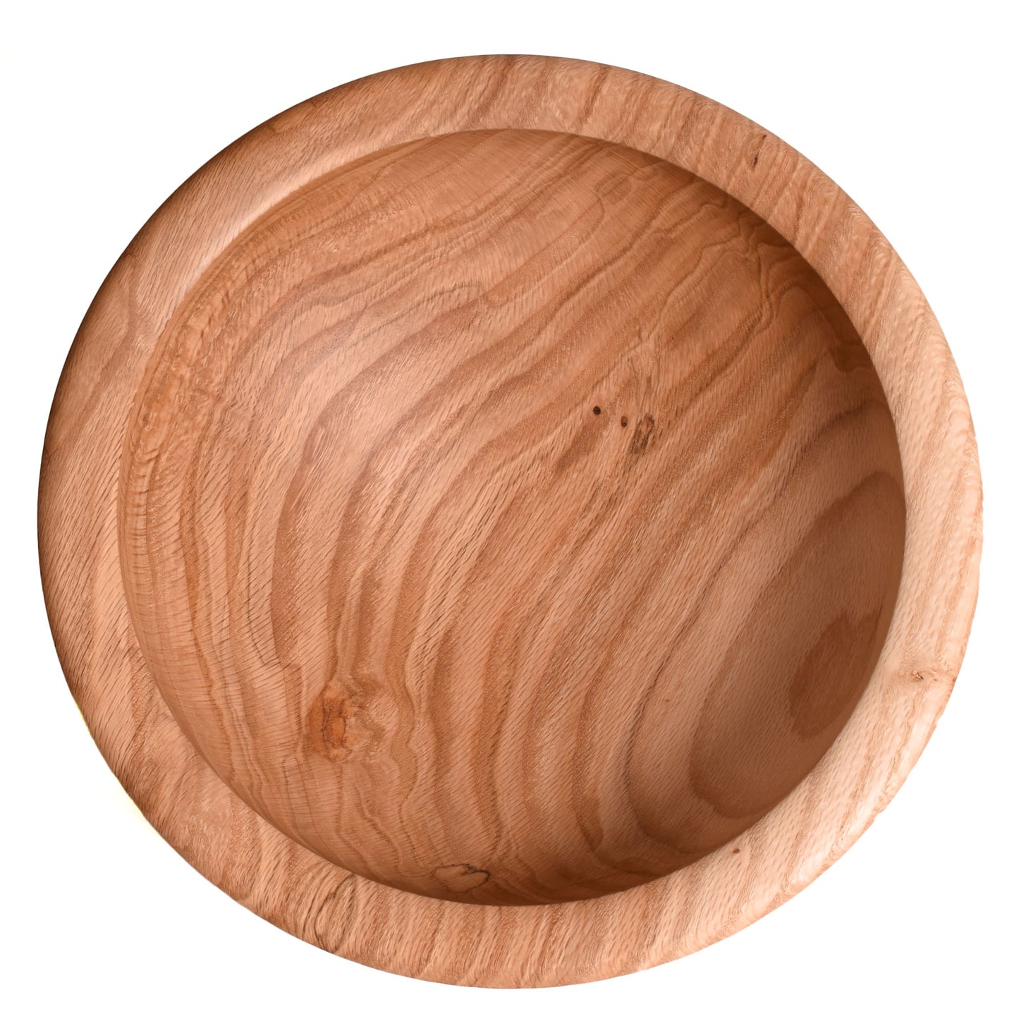 American Handmade 12" Reclaimed Two-Tone Wood Bowl, Oak with Blue