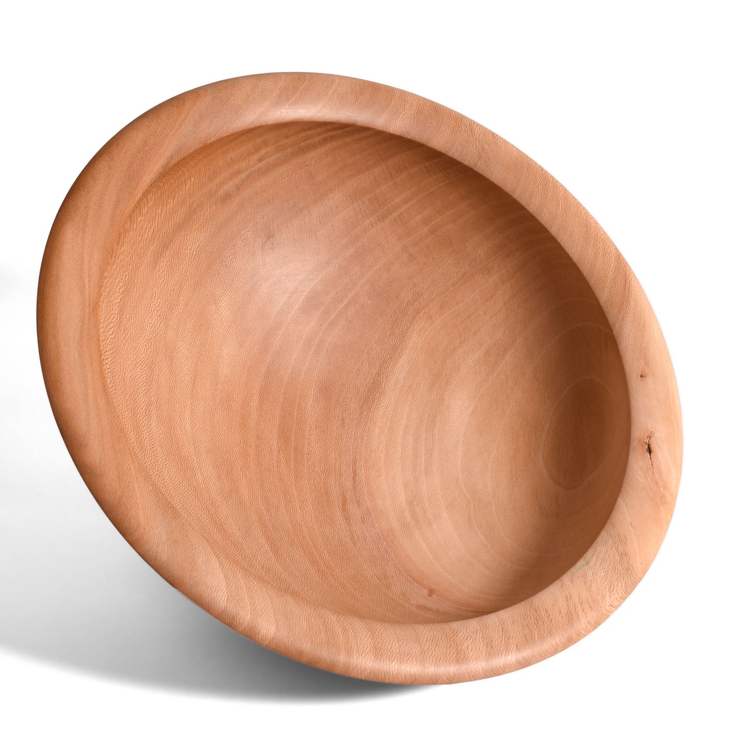 American Handmade 12" Reclaimed Two-Tone Wood Bowl, Sycamore with Red
