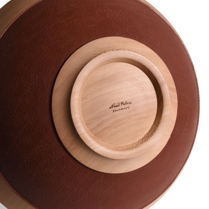 American Handmade 12" Reclaimed Two-Tone Wood Bowl, Sycamore with Red