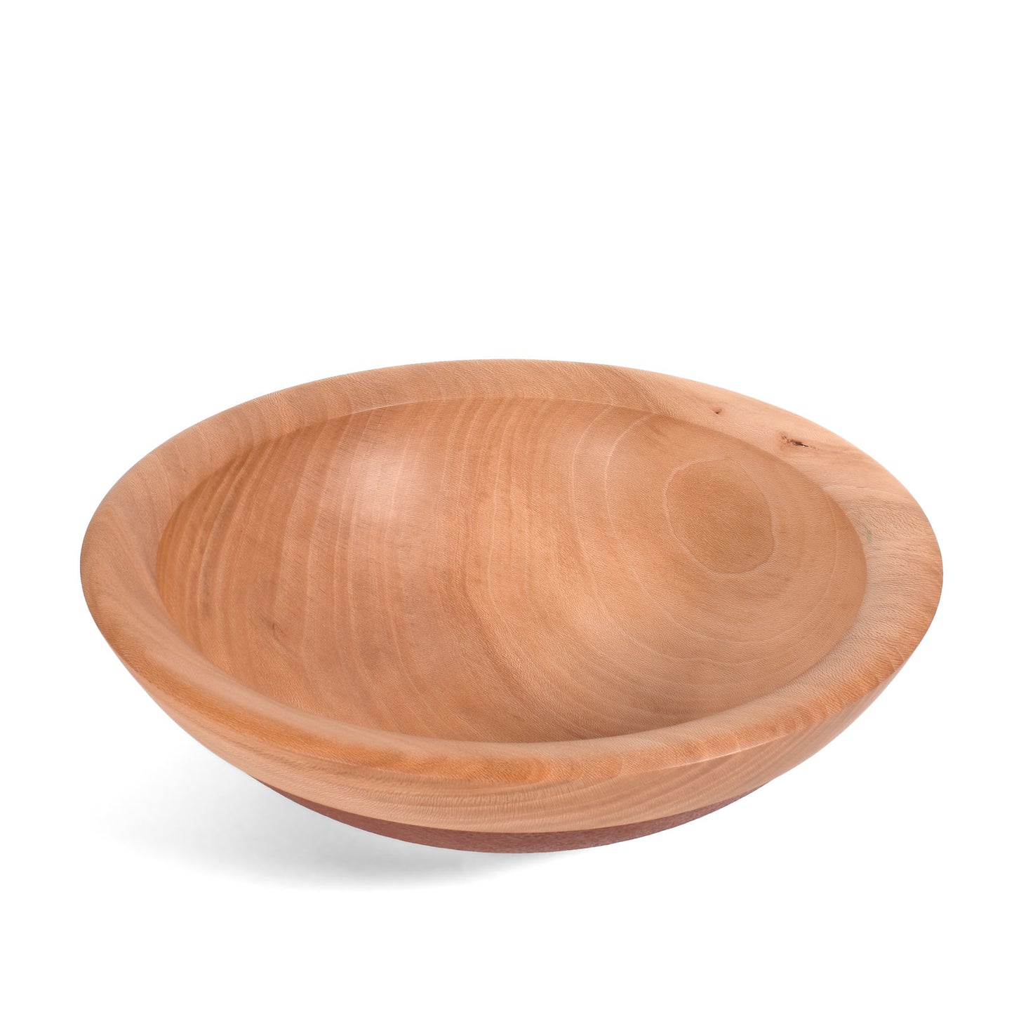 American Handmade 12" Reclaimed Two-Tone Wood Bowl, Sycamore with Red