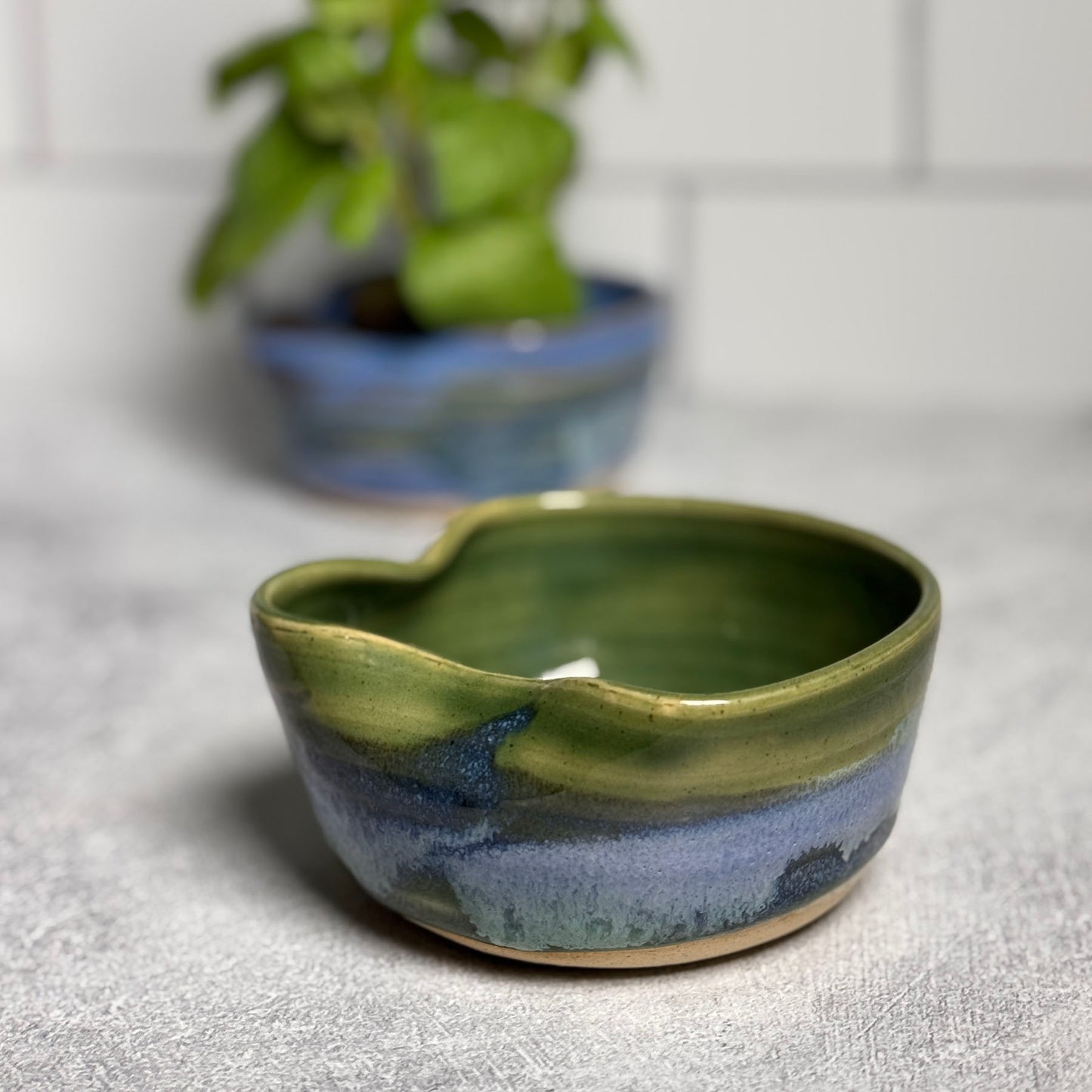 Handmade American Pottery Salsa, Tapenade, Dip Bowl with Spout