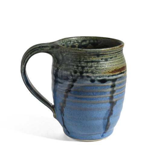 American Handmade Small Barrel Mug by Holman Pottery, Smoky Blue
