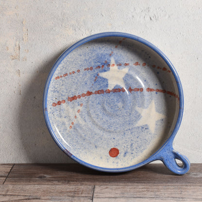 Holman Pottery Stars & Stripes 8" Round Nacho Plate Baking Dish