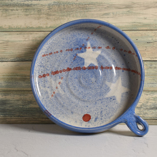 Holman Pottery Stars & Stripes 8" Round Nacho Plate Baking Dish