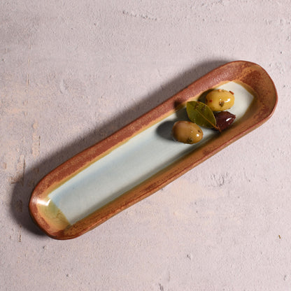 Holman Pottery Olive Tray, Robin's Nest Glaze, Each One Unique