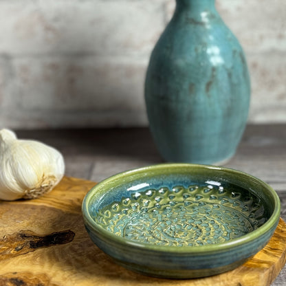 Holman Pottery Garlic Grater Dipping Bowl Combo