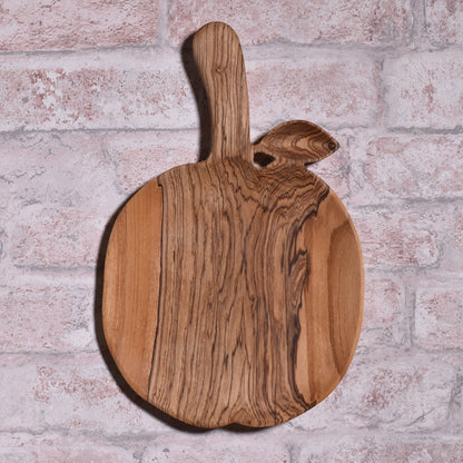 Hand Carved Olive Wood Apple Shaped Tray from Kenya