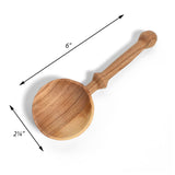 Wild Olive Wood 6" Spoon with Spyglass Handle, Handmade in Kenya, Each One Varies