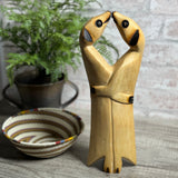 Meerkat Lovers 12" Hand Carved Jacaranda Wood Figurine from Zimbabwe