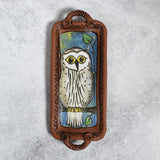 Jennifer Stas Pottery Owl Small Decorative Tray with Handles