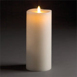 LIGHTLi Moving Flame Advanced Battery-Operated LED Indoor Wax Pillar Candle, 3-1/2" x 8-1/2", Ivory