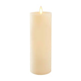 LIGHTLi Realistic Moving Flame Advanced Battery-Operated LED Indoor Wax Pillar Candle, Ivory, 2" X 6"