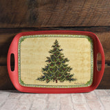 Bamboo Table Merry Christmas Tree Eco-Friendly 18" x 12" Serving Tray with Handles