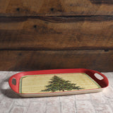 Bamboo Table Merry Christmas Tree Eco-Friendly 18" x 12" Serving Tray with Handles