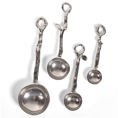 Crosby & Taylor Twig 4-piece Artisan Pewter Measuring Spoon Set, Handmade in the USA