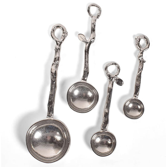Crosby & Taylor Twig 4-piece Artisan Pewter Measuring Spoon Set, Handmade in the USA