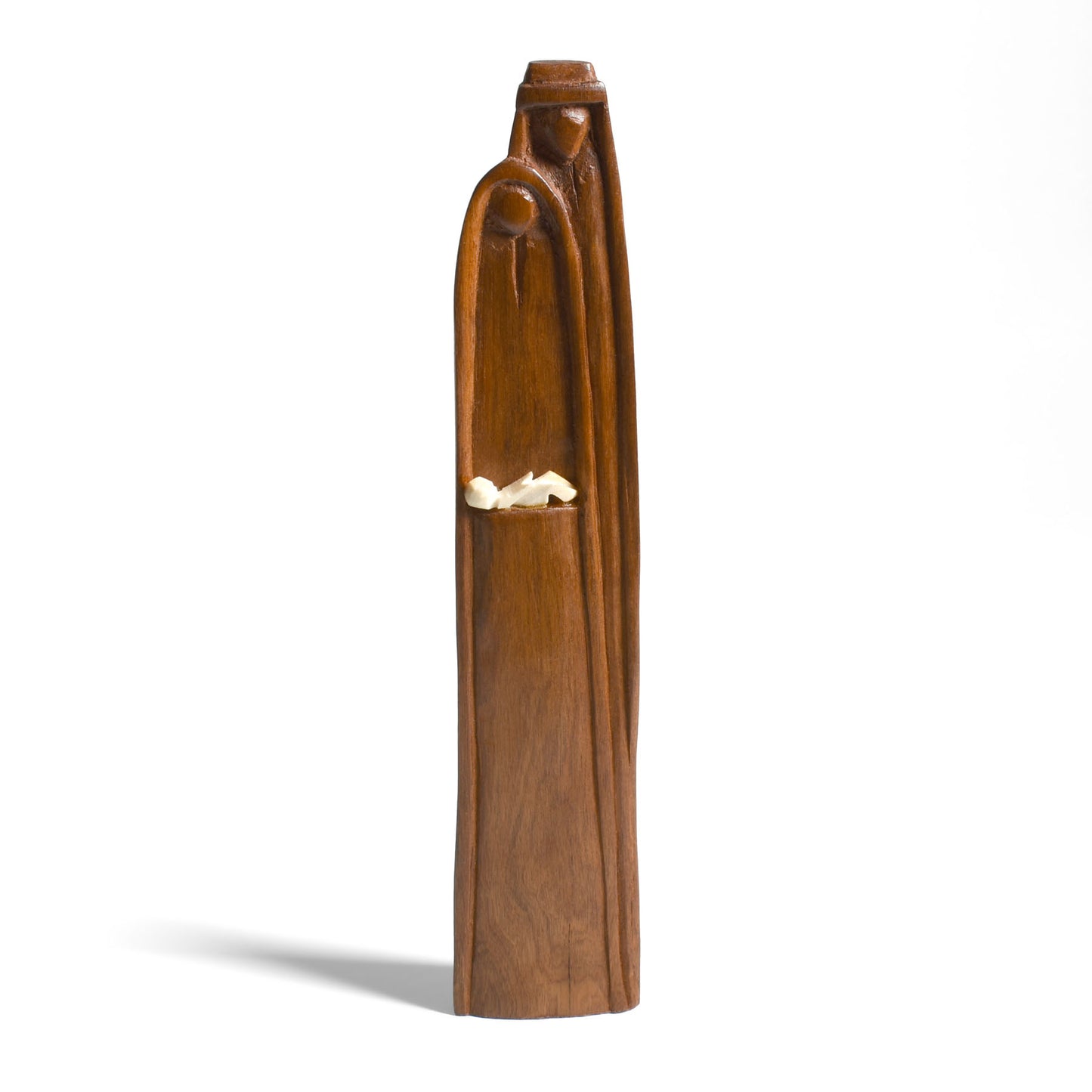 Modern Sandalwood and Bone Nativity Figurine, Hand Carved in Mozambique