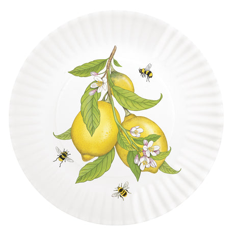 Mary Lake-Thompson Lemons and Bees 9-inch Melamine Plates, Set of 4, Yellow