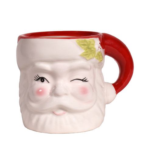 Mary Lake-Thompson Winking Santa 10-ounce Hand Painted Ceramic Mug
