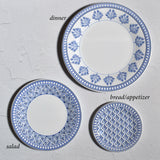 Merritt Designs Savannah 10-1/2" Melamine Dinner Plate, Blue/White, Set of 6