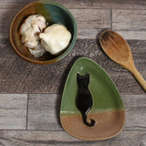 Black Cat Spoon Rest by MudWorks Pottery, Handmade in the USA