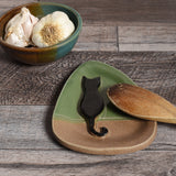 Black Cat Spoon Rest by MudWorks Pottery, Handmade in the USA