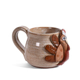 Christmas Turkey with Santa Cap Coffee Mug by MudWorks Pottery, Handmade in the USA