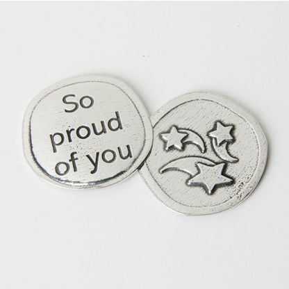 Crosby & Taylor So Proud of You Pewter Sentiment Token Coin, American Handmade