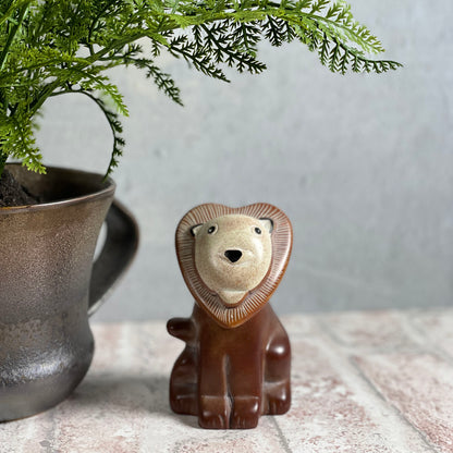 Handmade African Soapstone 4" Lion Figurine from Kenya